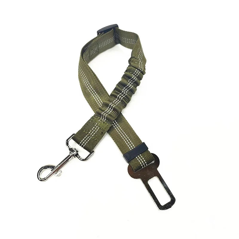 Nylon Dog Seat Belt Harness with Bungee Buffer — Reflective, Multiple Sizes