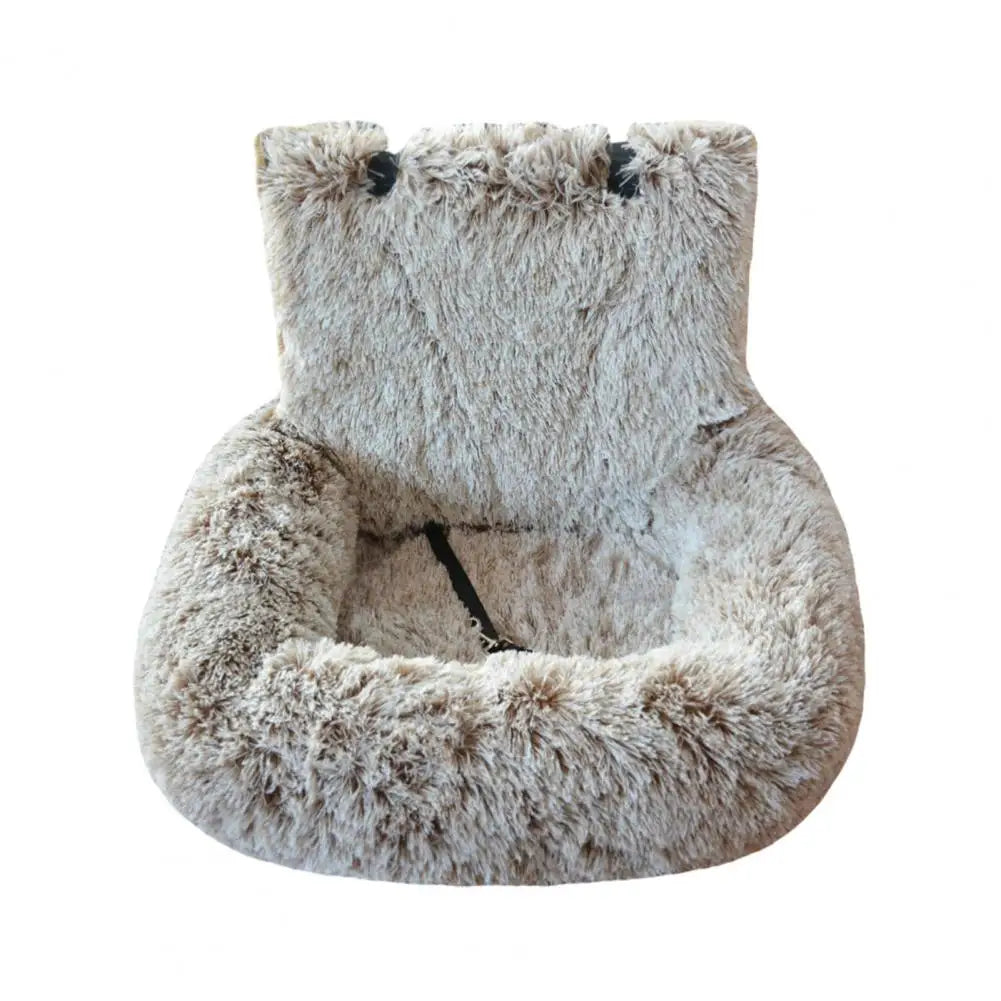 Plush Dog Booster Car Seat Bed — Washable Detachable Cushion, Multiple Sizes