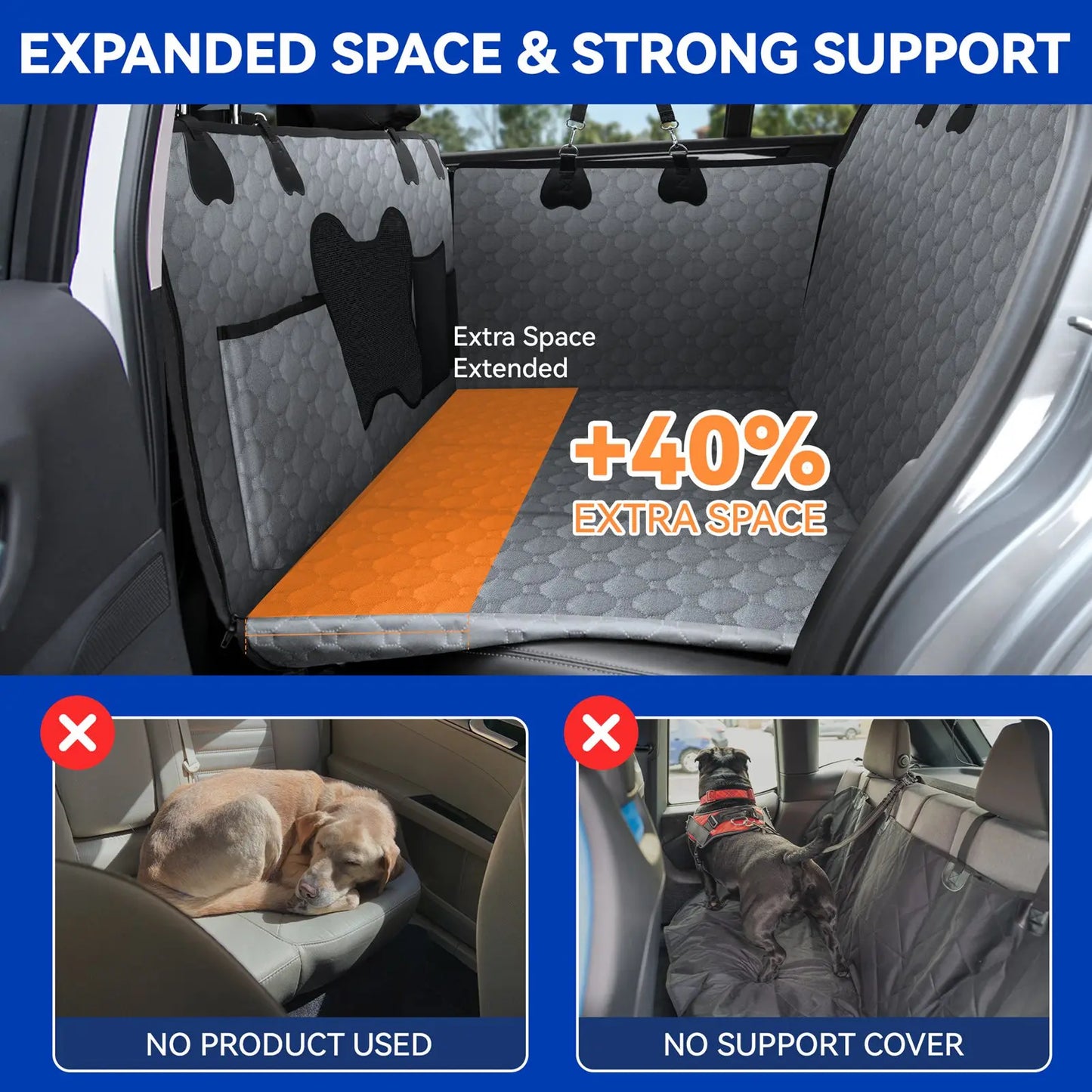 Dog Back Seat Extender & Bed — Travel Protector Mat