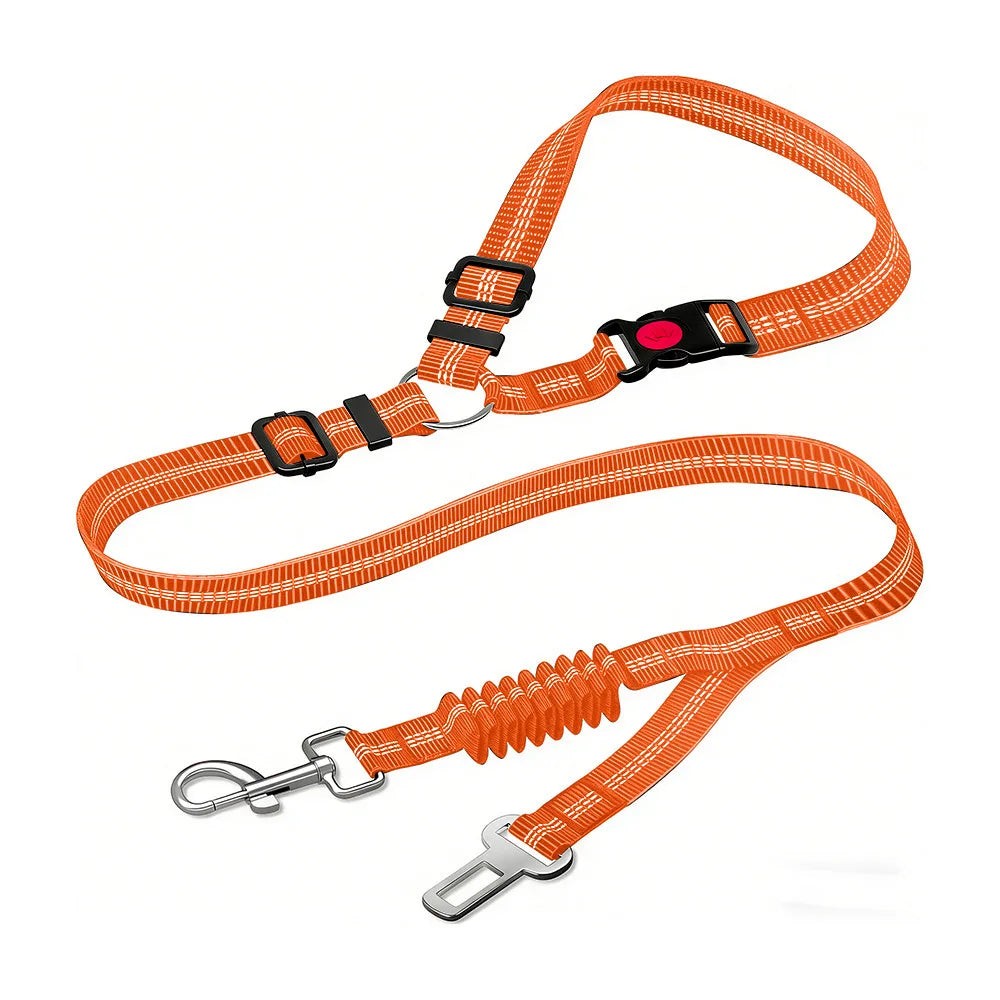 Adjustable Dog Car Seat Belt with Bungee Shock Buffer — 3 Sizes