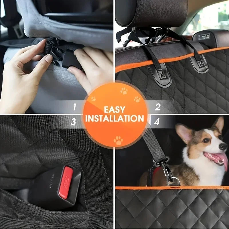 Upgraded Dog Car Seat Hammock — Waterproof Scratch-Resistant Back Seat Cover