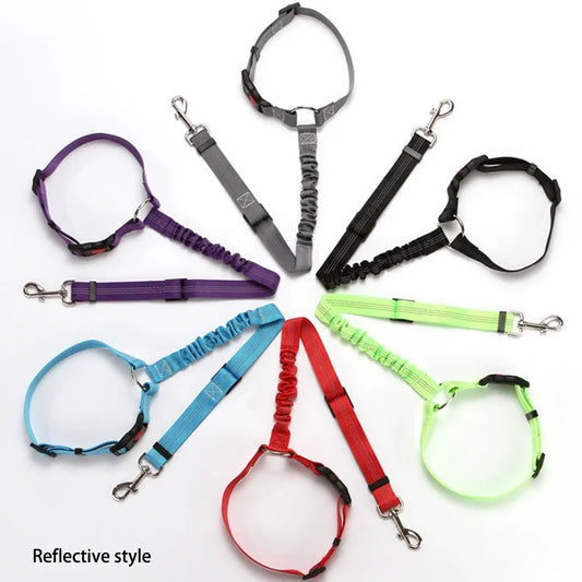 Telescopic Dog Car Seat Belt — Anti-Burst Shock-Absorbing Safety Strap