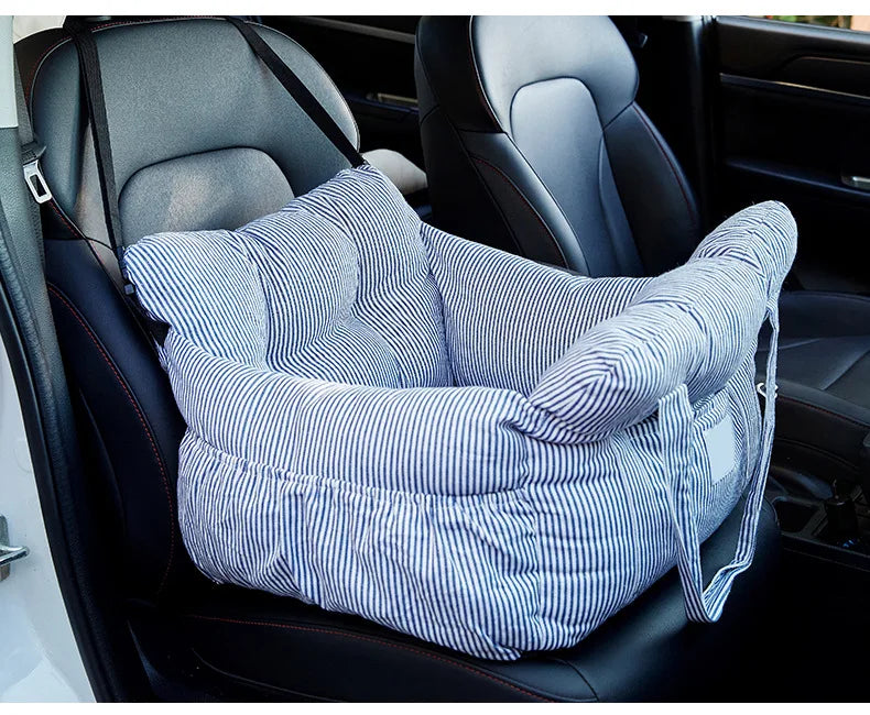 Dog Car Seat with Safety Belt — Non-Slip Washable Travel Carrier, All Sizes