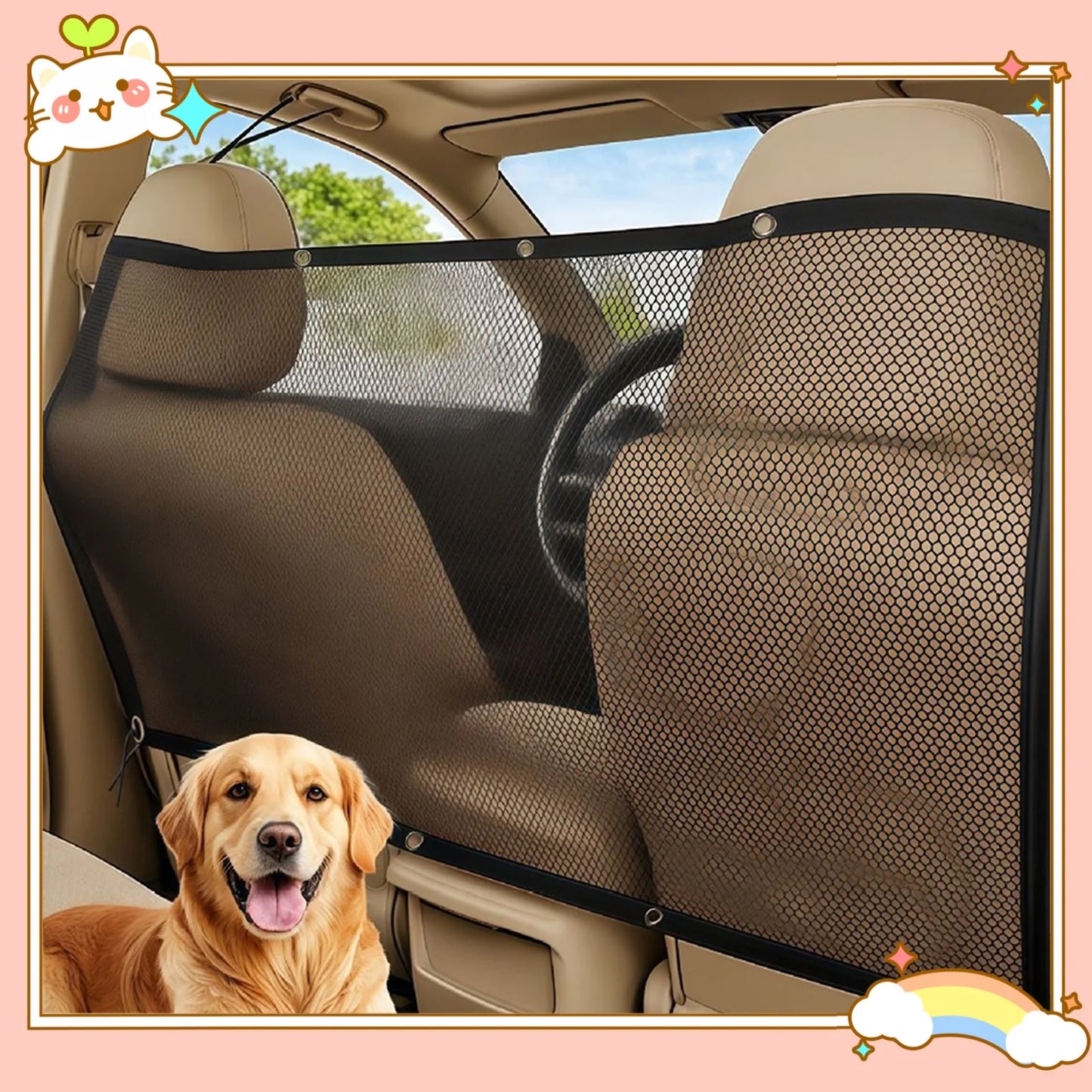 Dog Car Safety Barrier Fence for SUVs & Pickups — Backseat Pet Net
