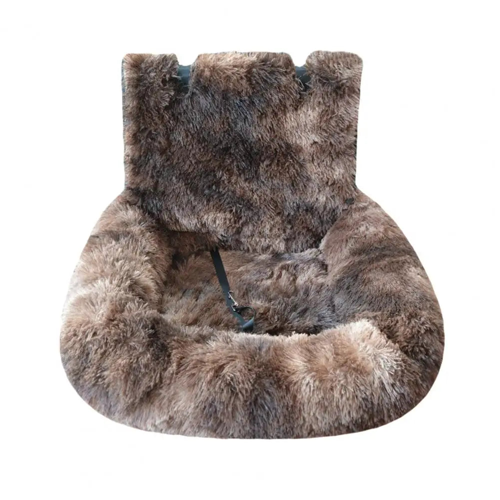 Plush Dog Booster Car Seat Bed — Washable Detachable Cushion, Multiple Sizes
