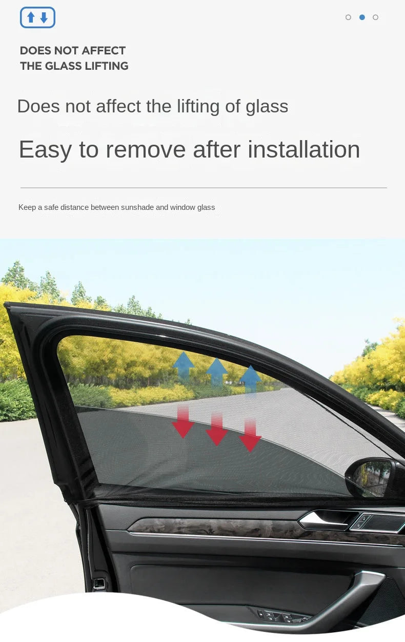 Car Rear Window Sunshade 2-Pack — UV Mesh Privacy Curtain, 6 Colors
