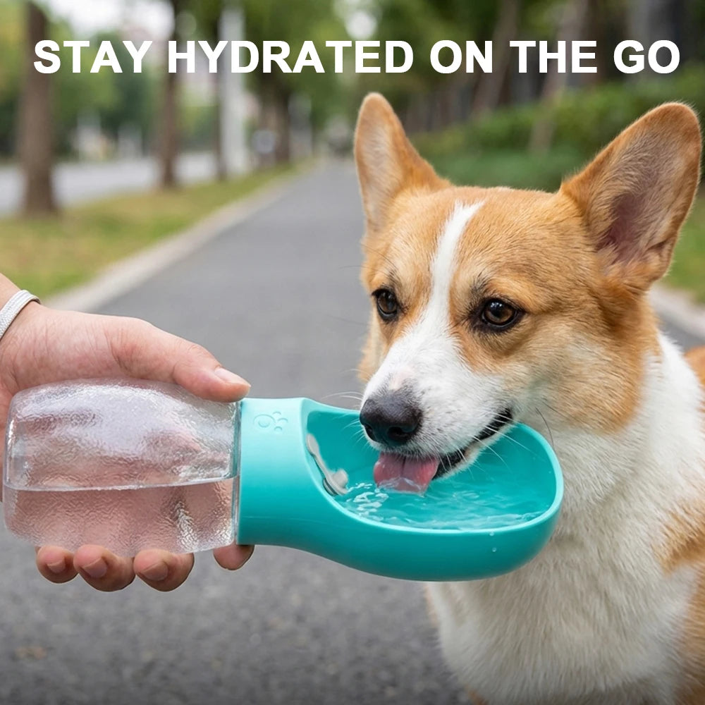 Portable Dog Travel Water Bottle — Leak-Proof with Flip Bowl