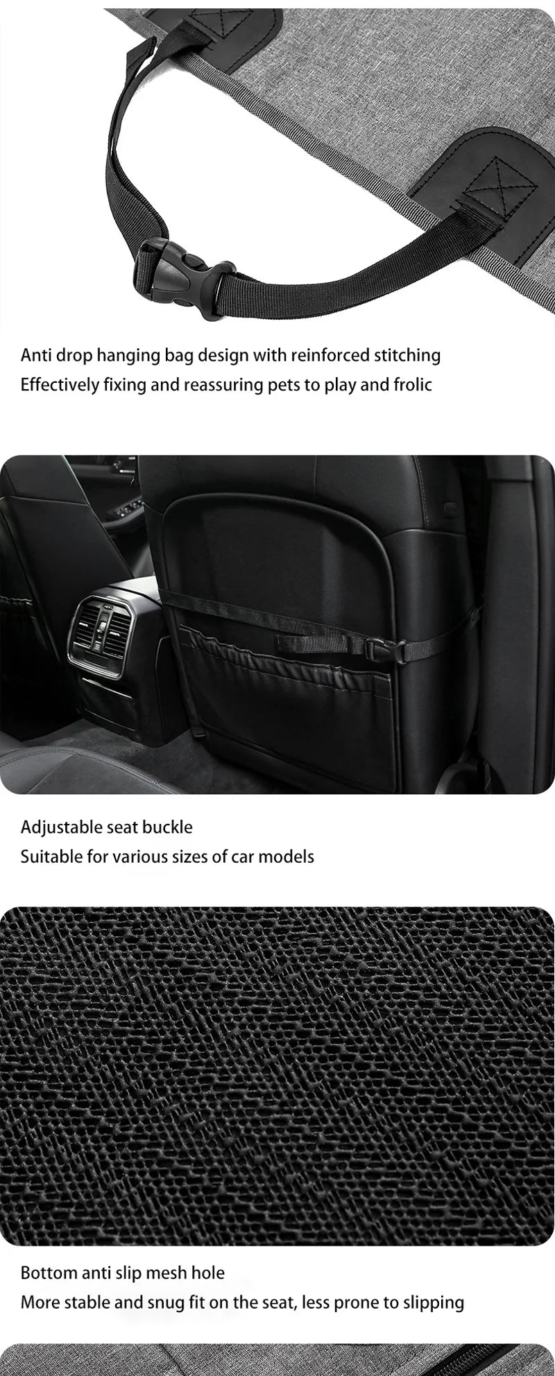 Large Dog Car Seat Hammock — Waterproof Anti-Slip Travel Protector Mat