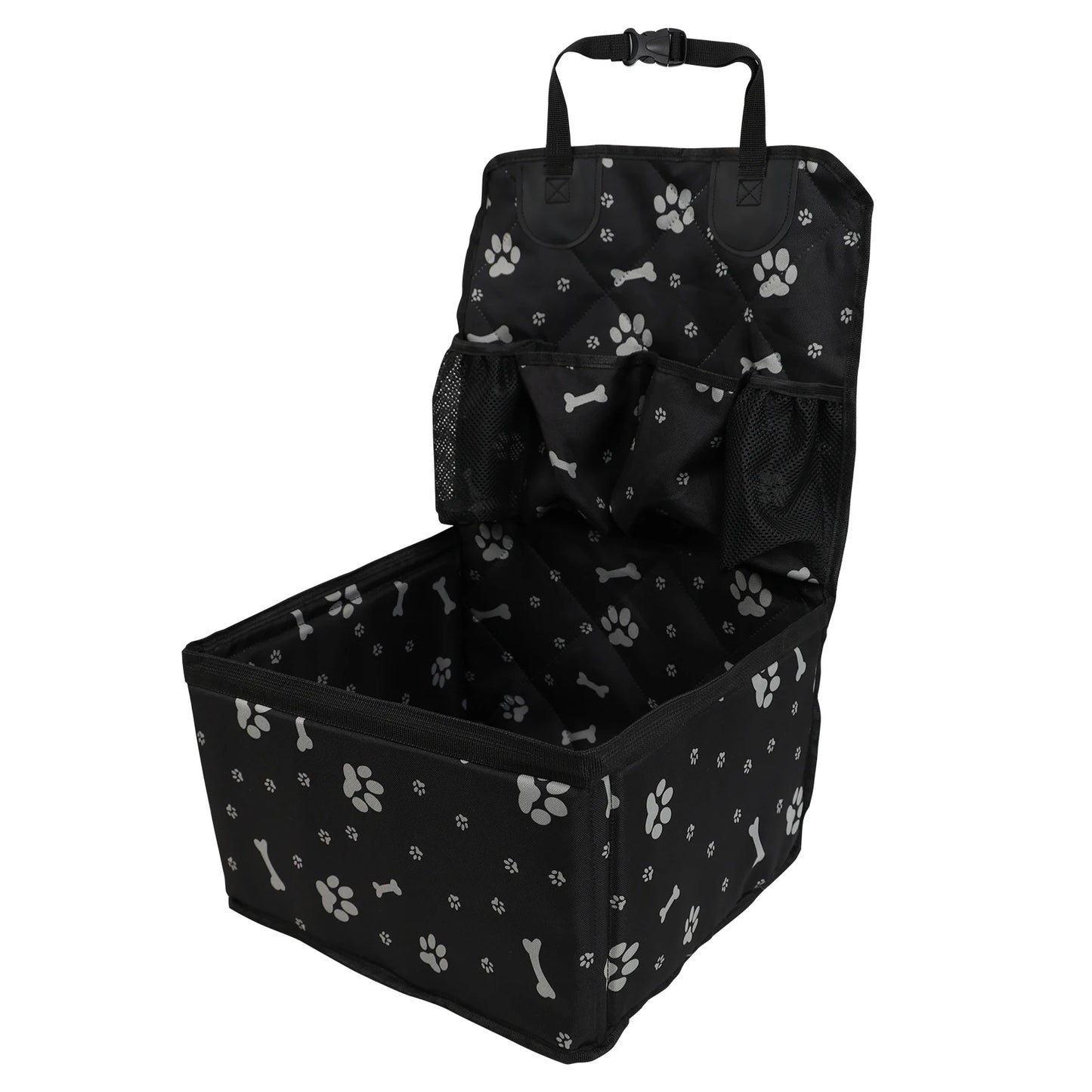 Portable Dog Car Booster Seat Carrier — Front Seat Travel Basket with Storage