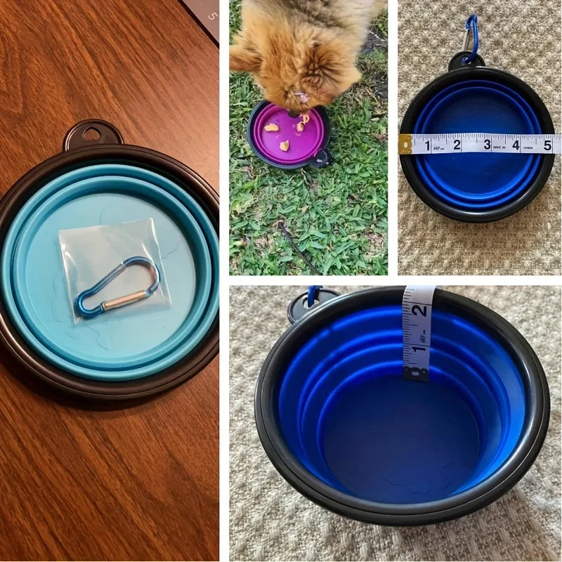 Portable Collapsible Dog Travel Bowl — TPR Silicone Food & Water Feeder, 9 Sizes