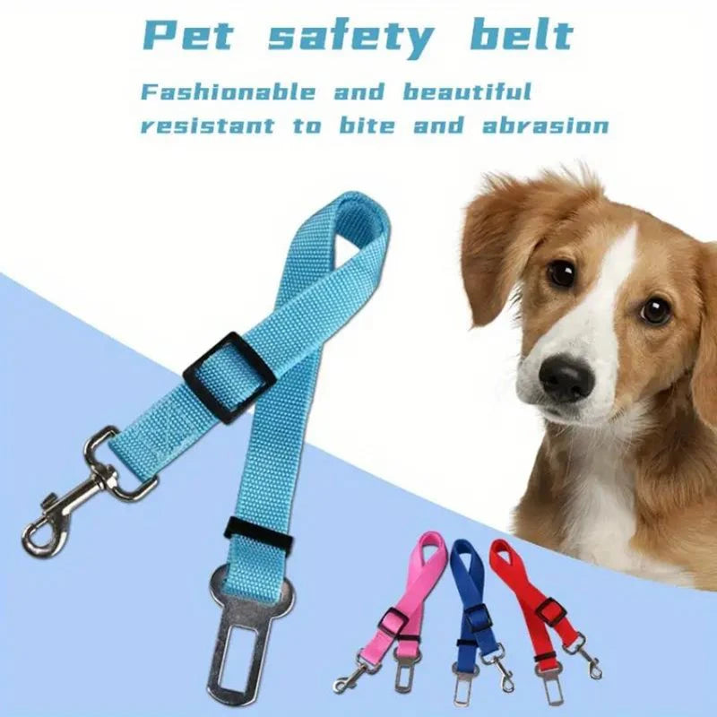 Premium Dog & Cat Car Safety Belt — Reflective Adjustable Traction Collar