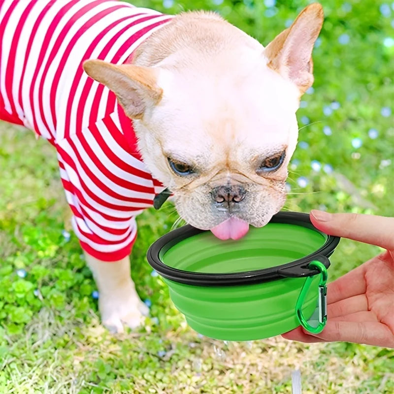 Portable Collapsible Dog Travel Bowl — TPR Silicone Food & Water Feeder, 9 Sizes