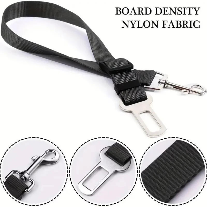Premium Dog & Cat Car Safety Belt — Reflective Adjustable Traction Collar