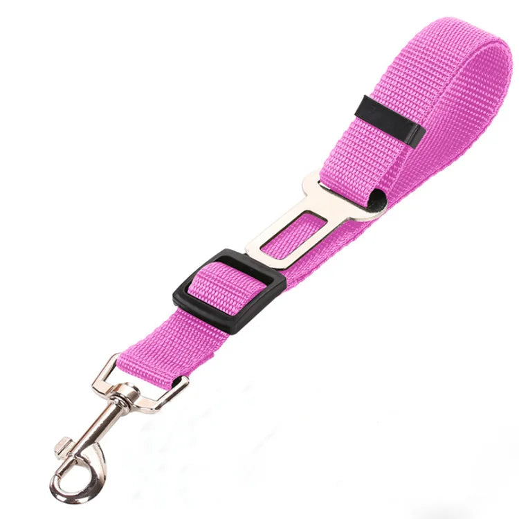 Reflective Dog Car Seat Belt with Elastic Traction Rope — Adjustable Safety Clip