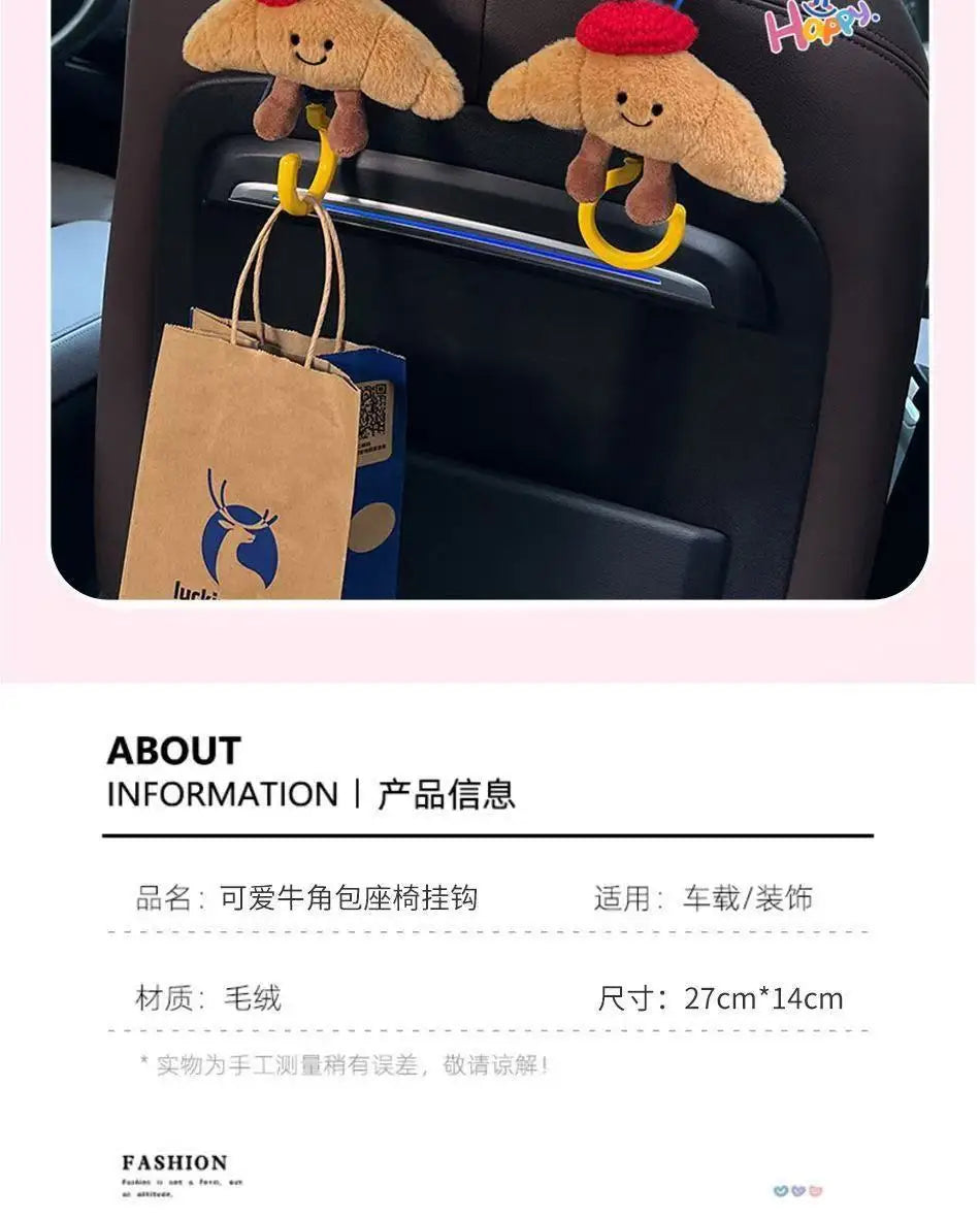 Car Backseat Organizer with Purse Hooks — Cute Multi-Pocket Storage Bag