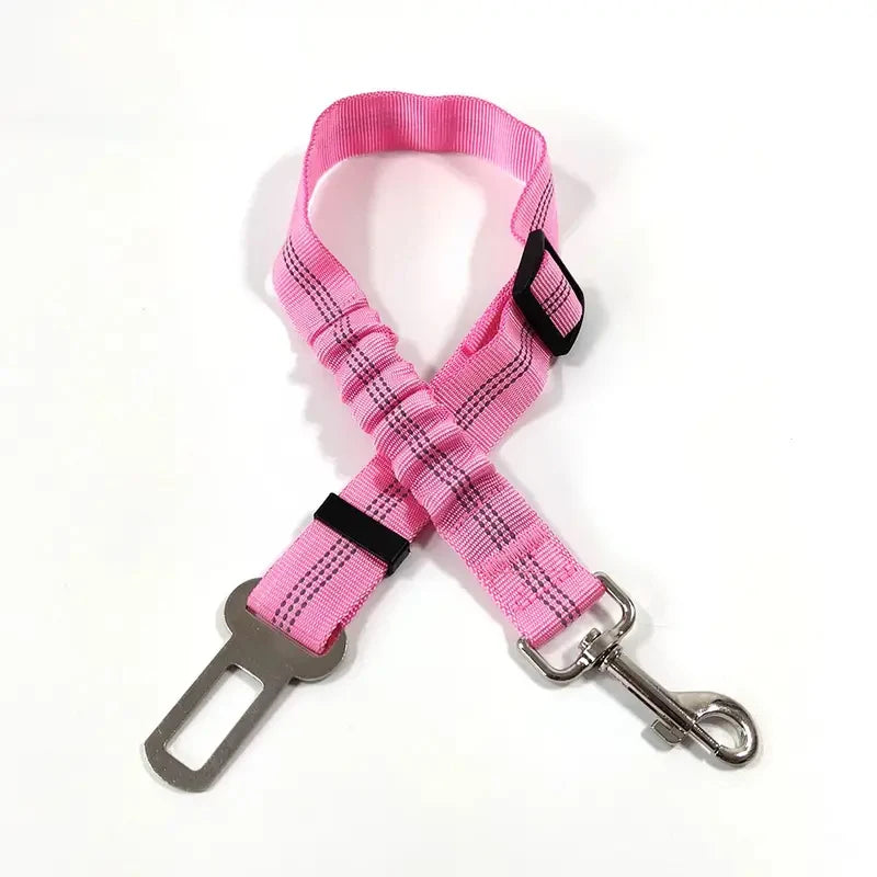 Reflective Dog Car Seat Belt with Bungee — Adjustable Heavy-Duty Nylon Harness