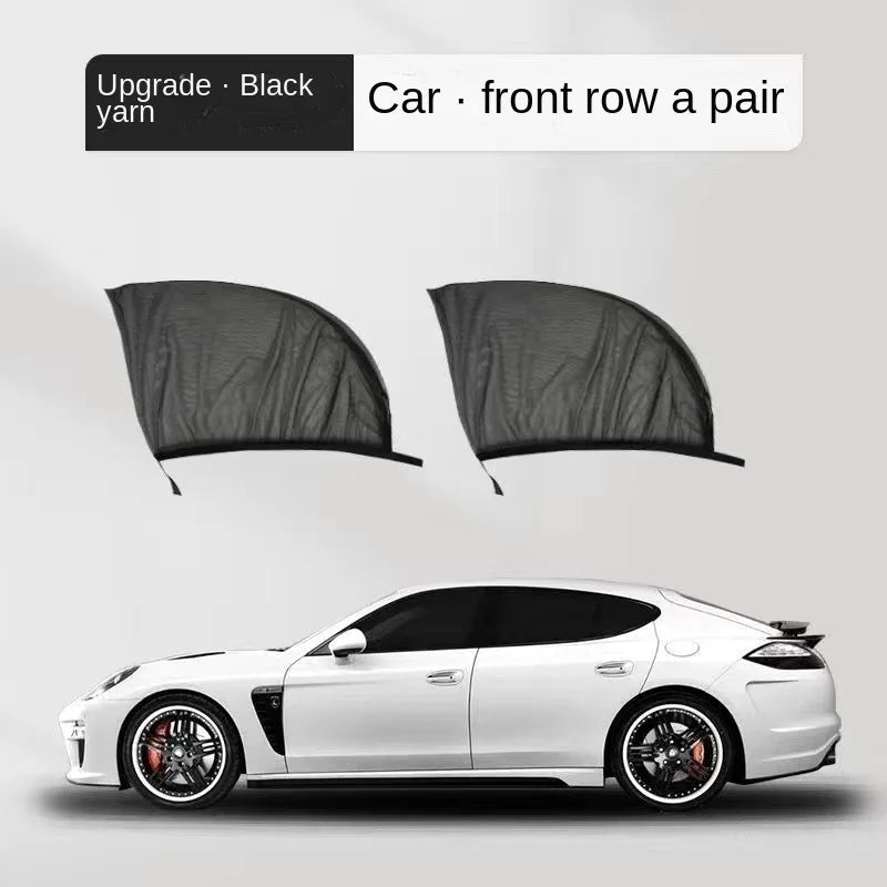 Car Rear Window Sunshade 2-Pack — UV Mesh Privacy Curtain, 6 Colors