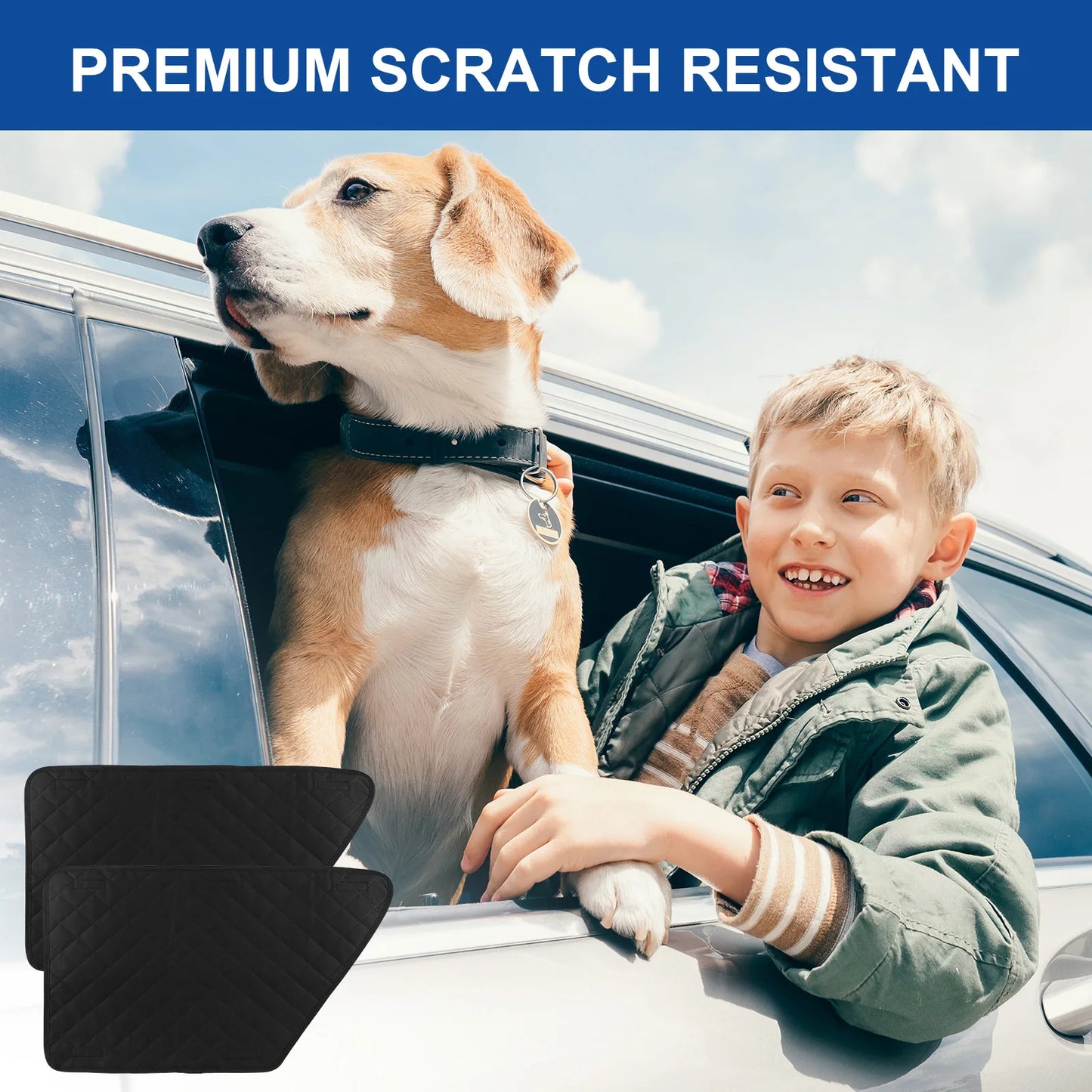 Waterproof Dog Car Door Protector 2-Pack — Anti-Scratch Oxford for Trucks & SUVs
