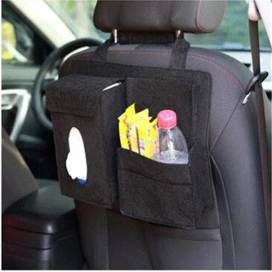 Car Backseat Storage Organizer — Tissue Holder, Phone Pocket & Trash Can