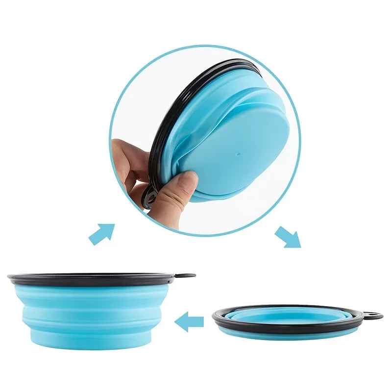 Portable Collapsible Dog Travel Bowl — TPR Silicone Food & Water Feeder, 9 Sizes