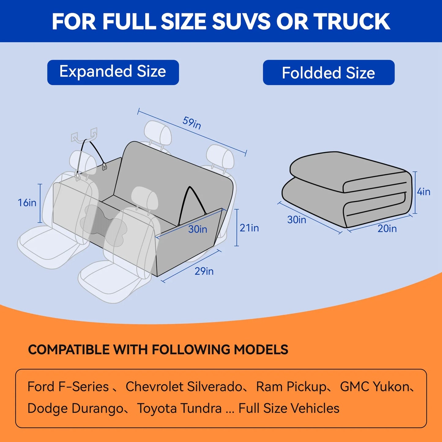 Dog Back Seat Extender & Bed — Travel Protector Mat