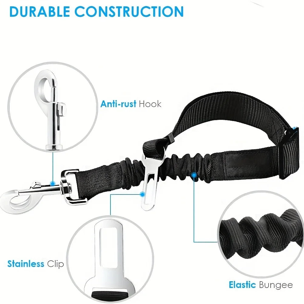 Adjustable Dog Car Seat Belt & Harness Clip