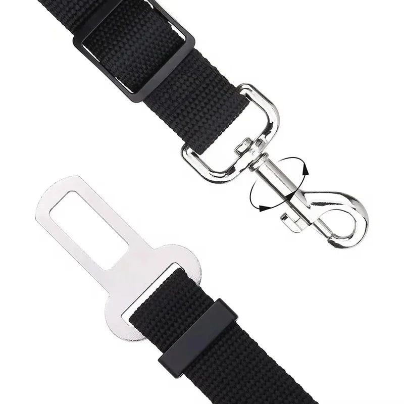 Retractable Dog Car Seat Belt — Adjustable Safety Harness Leash for Car Travel