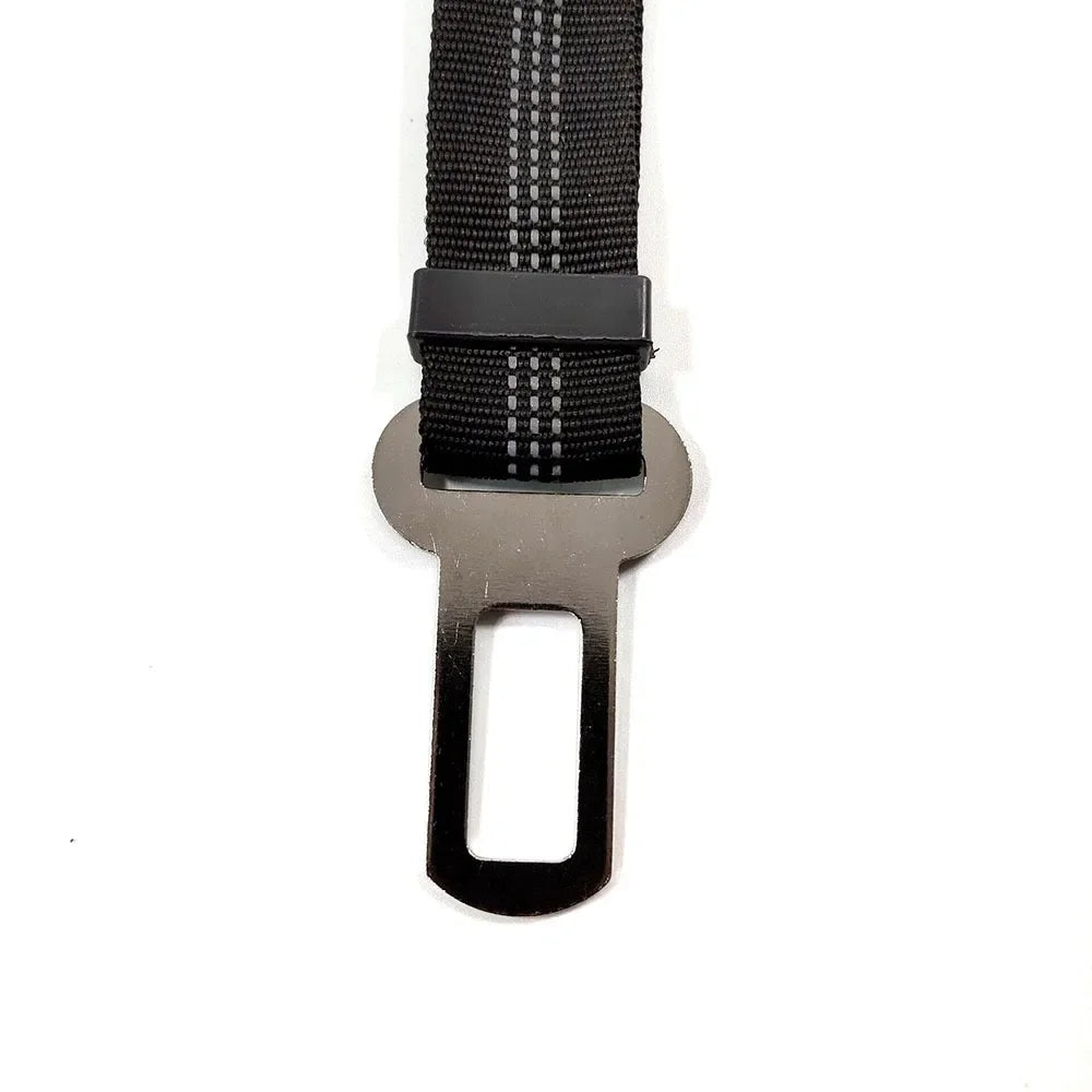 Reflective Dog Car Seat Belt with Bungee — Adjustable Heavy-Duty Nylon Harness