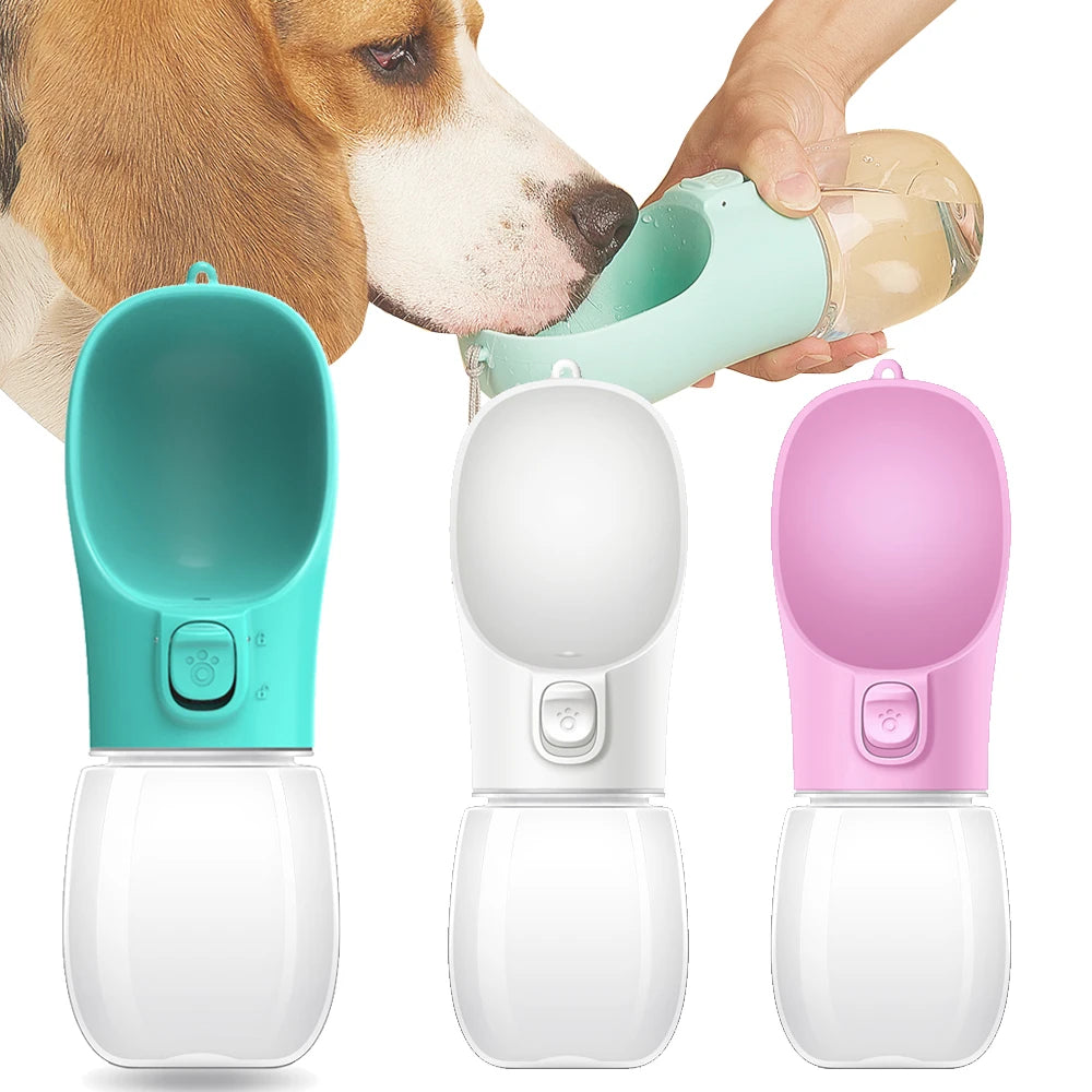 Portable Dog Water Bottle with Flip Bowl — Leakproof, 18 Colors Available