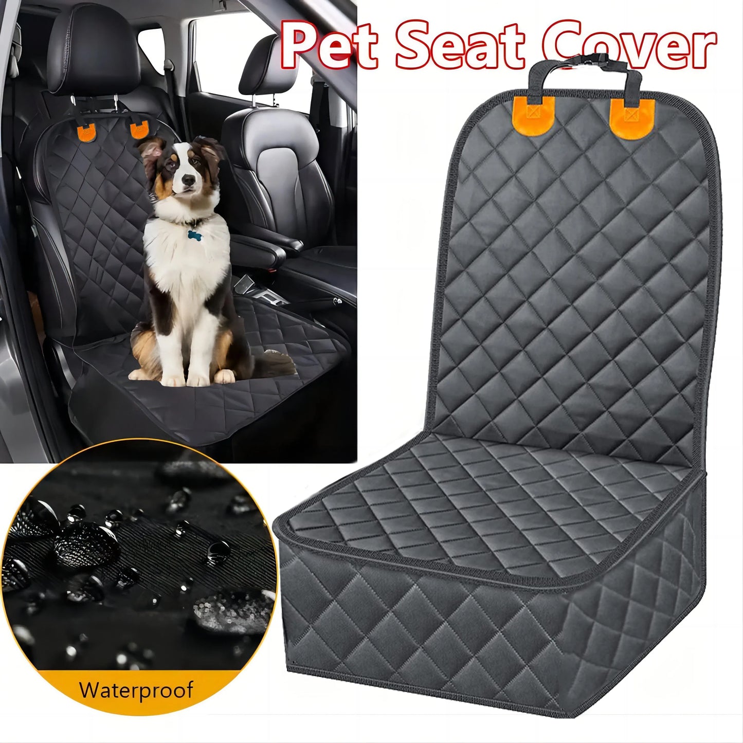 Quilted Waterproof Dog Front Seat Cover — Non-Slip Padded Protector for All Cars