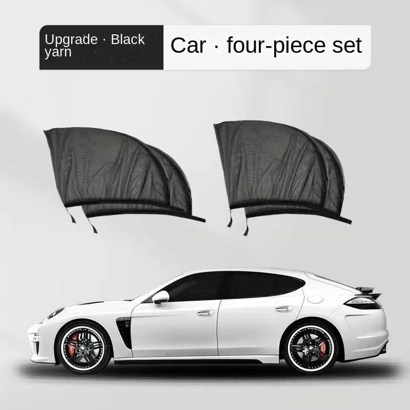 Car Rear Window Sunshade 2-Pack — UV Mesh Privacy Curtain, 6 Colors