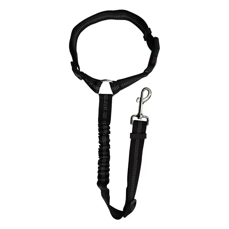 Reflective Dog & Cat Car Safety Belt — Adjustable Collar Leash with Traction Rope