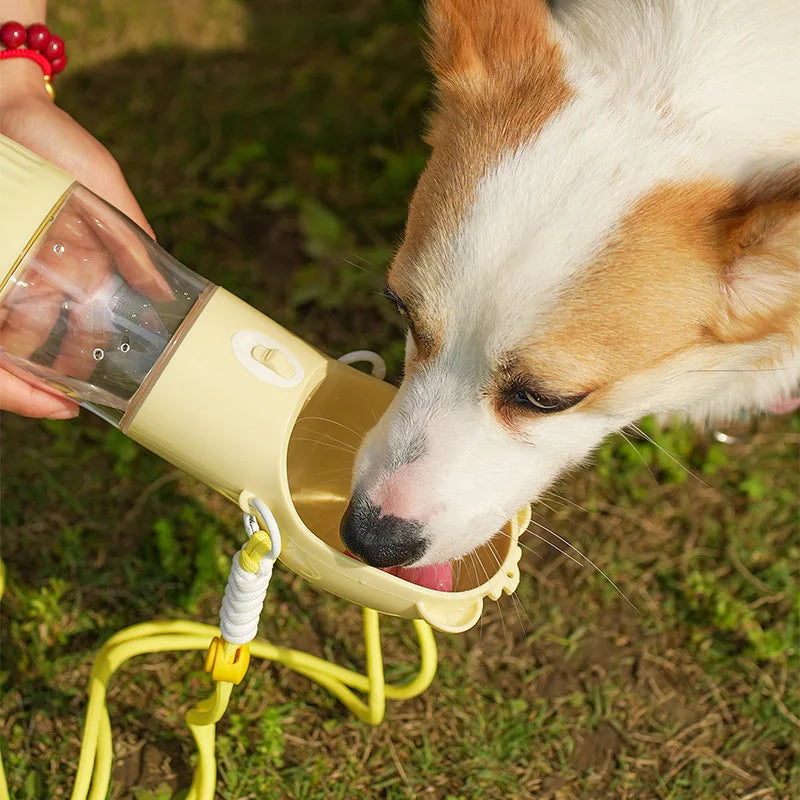 Leakproof Dog Travel Water Bottle with Built-In Bowl — Multiple Sizes