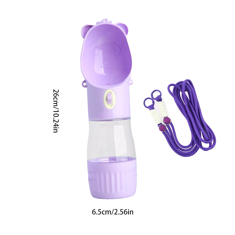 Leakproof Dog Travel Water Bottle with Built-In Bowl — Multiple Sizes