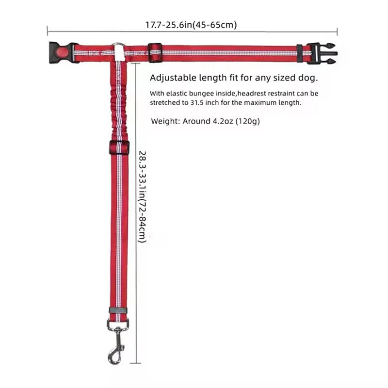 Telescopic Dog Car Seat Belt — Anti-Burst Shock-Absorbing Safety Strap