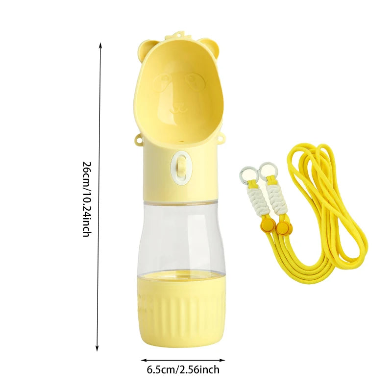 Leakproof Dog Travel Water Bottle with Built-In Bowl — Multiple Sizes