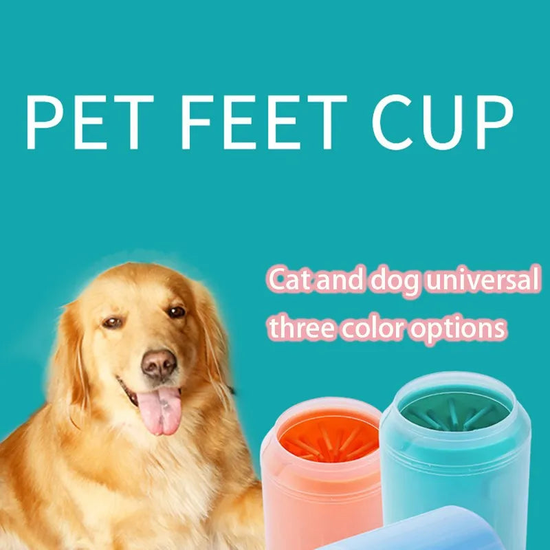 Portable Dog Paw Cleaner Cup — Soft Silicone Foot Washing Brush, 9 Sizes