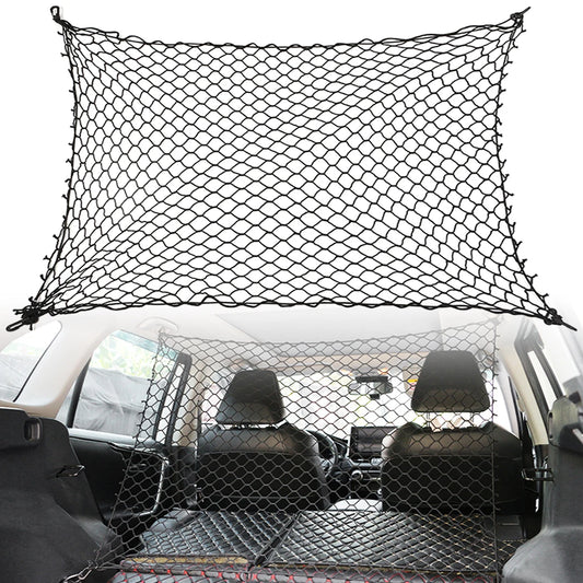 Foldable Dog Car Safety Barrier Net — Universal Fit with Hooks