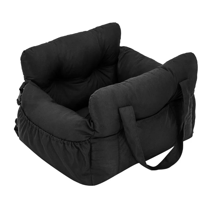 Dog Car Seat with Safety Belt — Non-Slip Washable Travel Carrier, All Sizes