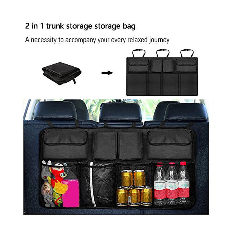 Car Trunk & Backseat Multi-Pocket Storage Organizer — High-Capacity Oxford