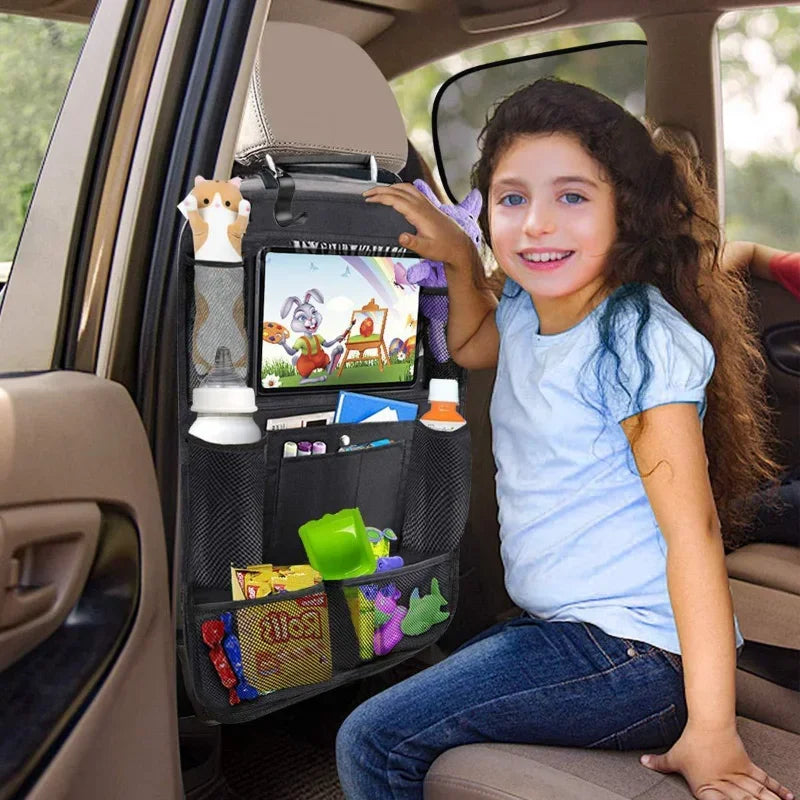 Dog Car Backseat Organizer — Multi-Pocket Storage Bag, Headrest Mount