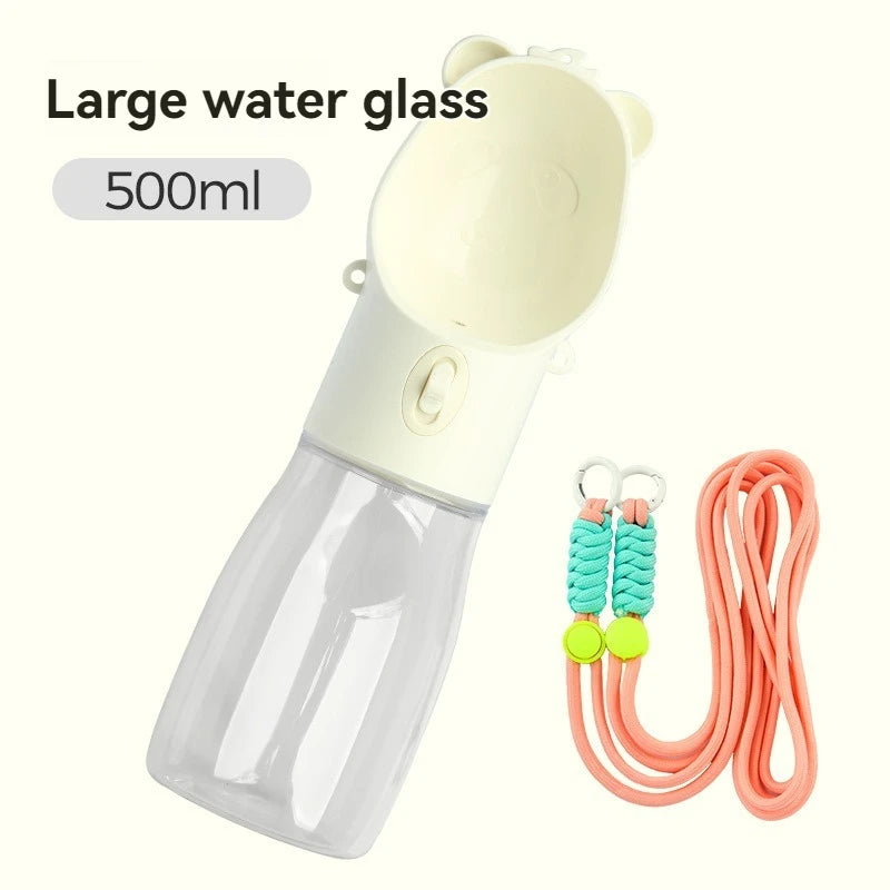 Leakproof Dog Travel Water Bottle with Built-In Bowl — Multiple Sizes
