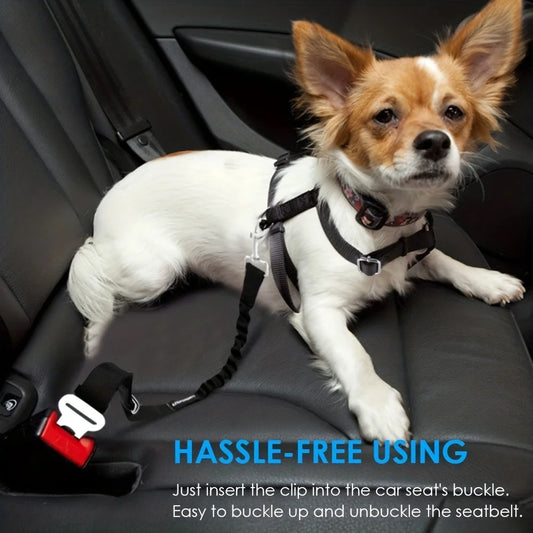 Adjustable Dog Car Seat Belt & Harness Clip