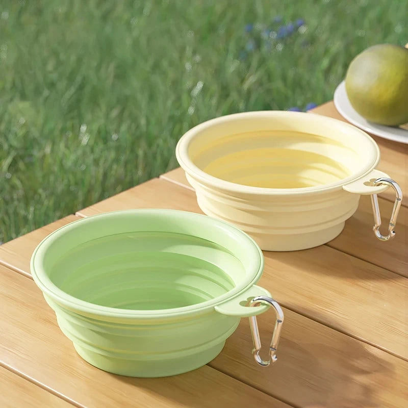 Foldable Dog Travel Bowl — Collapsible Silicone 350ml/1000ml, Multiple Colors