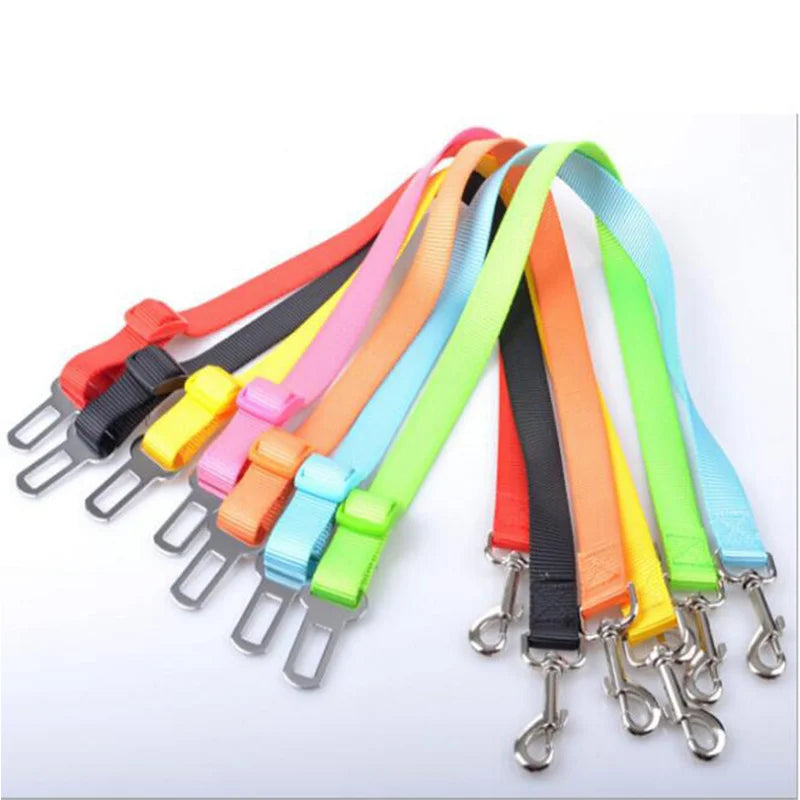 Universal Dog & Cat Car Safety Buckle Clip — Adjustable Nylon, 9 Sizes
