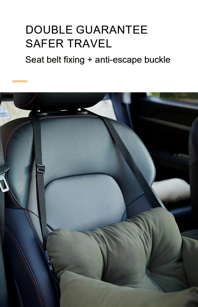 Dog Car Seat with Safety Belt — Non-Slip Washable Travel Carrier, All Sizes