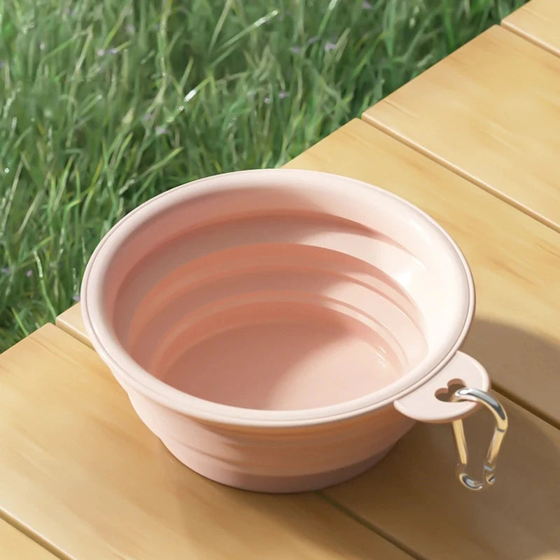 Foldable Dog Travel Bowl — Collapsible Silicone 350ml/1000ml, Multiple Colors