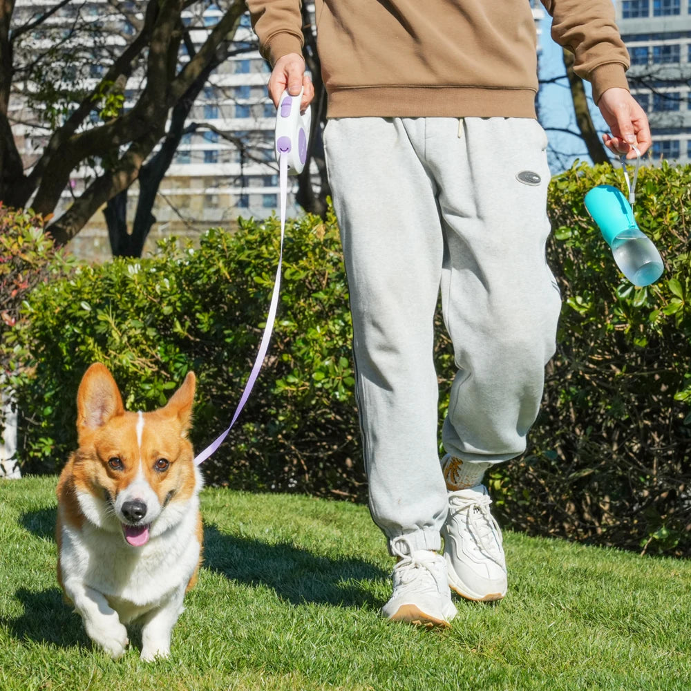 Portable Dog Travel Water Bottle — Leak-Proof with Flip Bowl