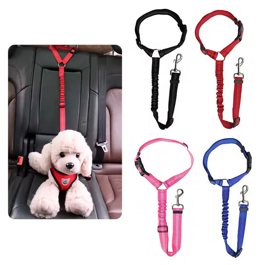 Telescopic Dog Car Seat Belt — Anti-Burst Shock-Absorbing Safety Strap