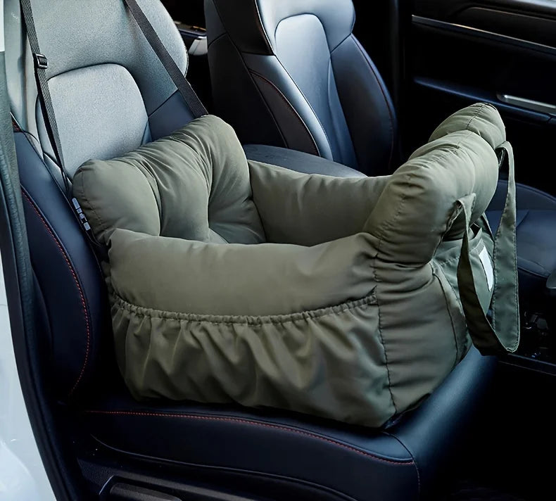 Dog Car Seat with Safety Belt — Non-Slip Washable Travel Carrier, All Sizes